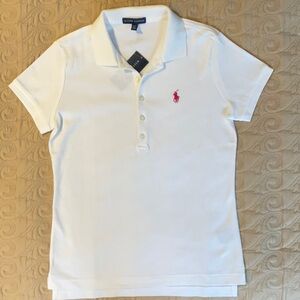 Women’s Ralph Lauren White Cotton Polo / Medium